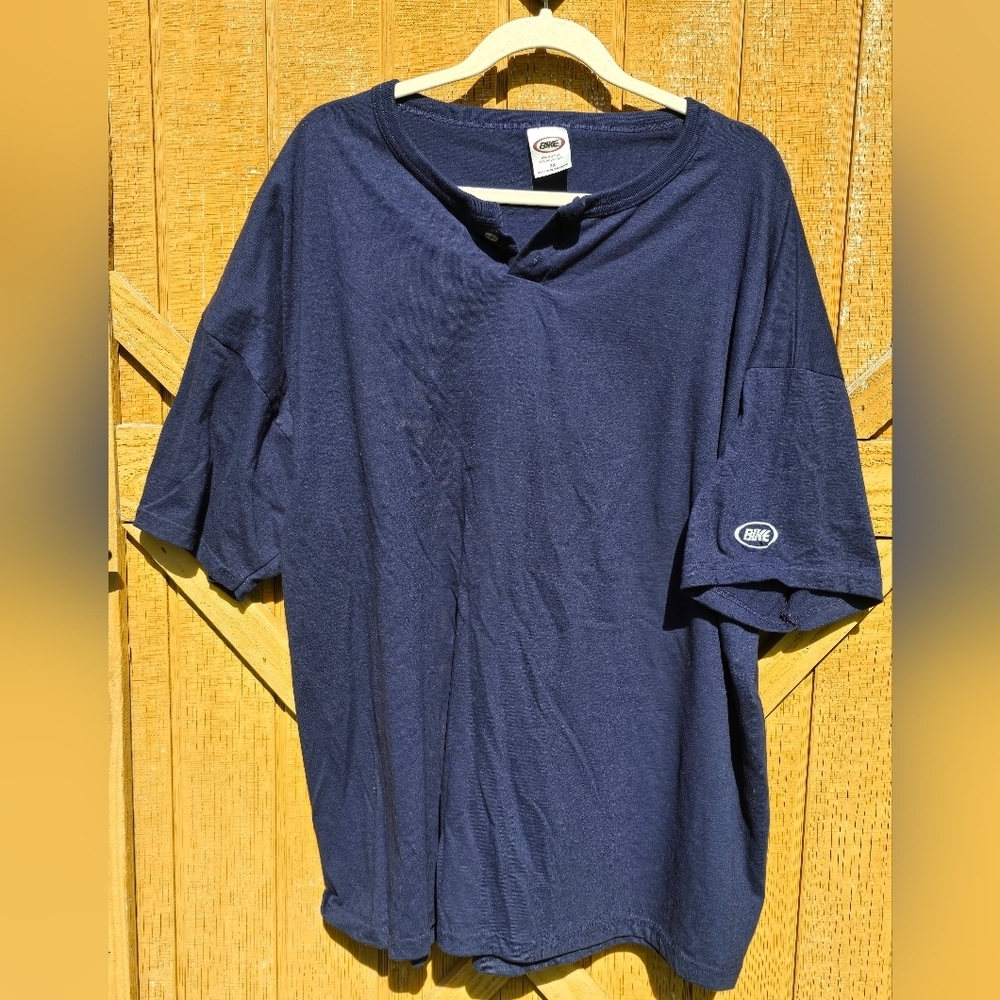 Vintage BIKE Athletic Short Sleeve Tee Shirt Navy Blue 3X